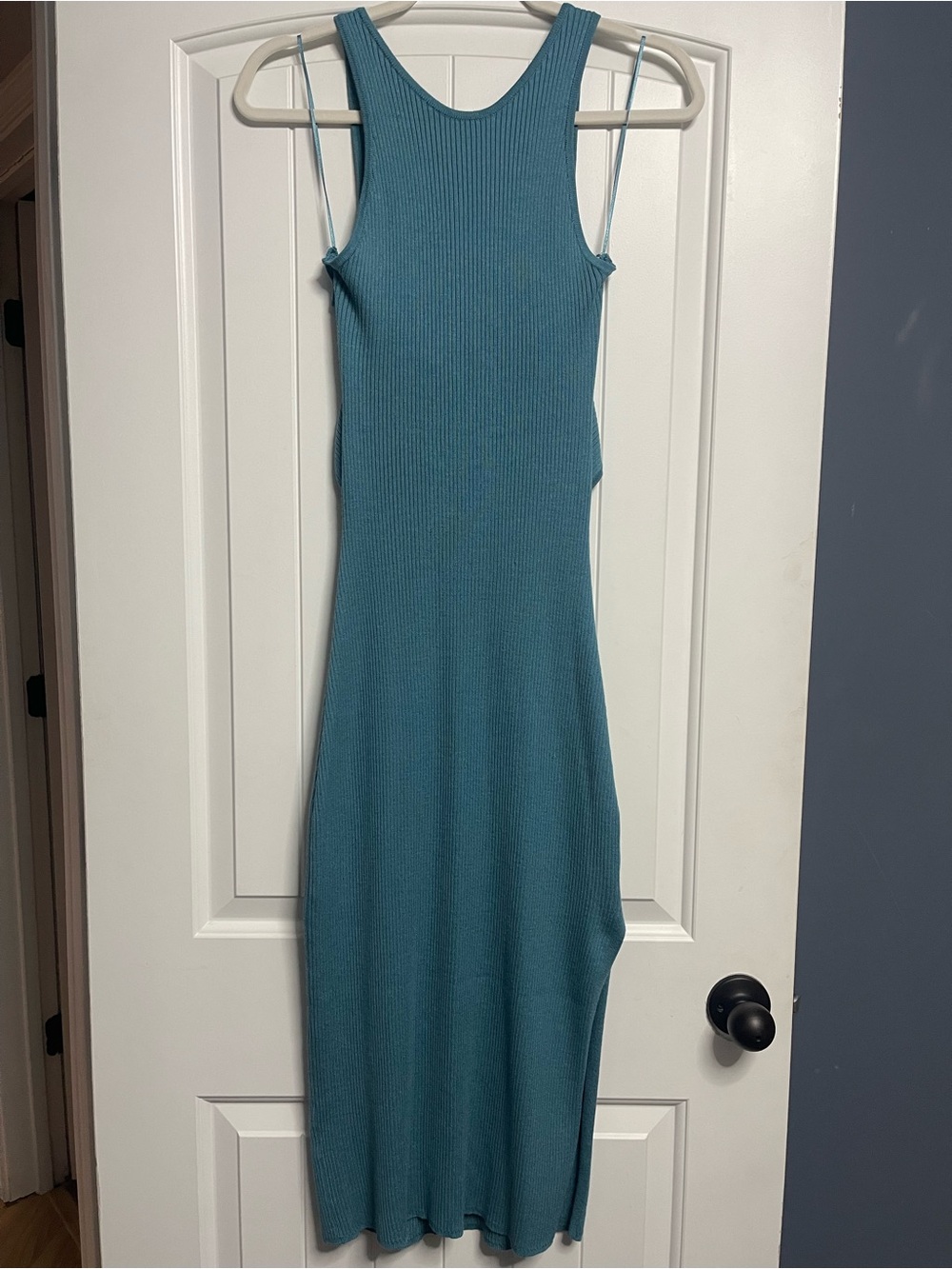 Freshman 1996 Teal Ribbed Knit Dress